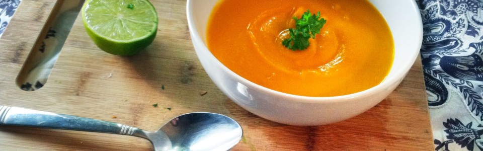 Curried Butternut Squash Soup with Coconut and Lime